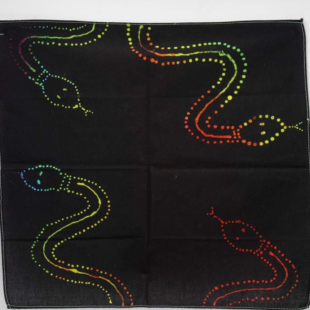 Rainbow Snake Print Batik Small Handkerchief